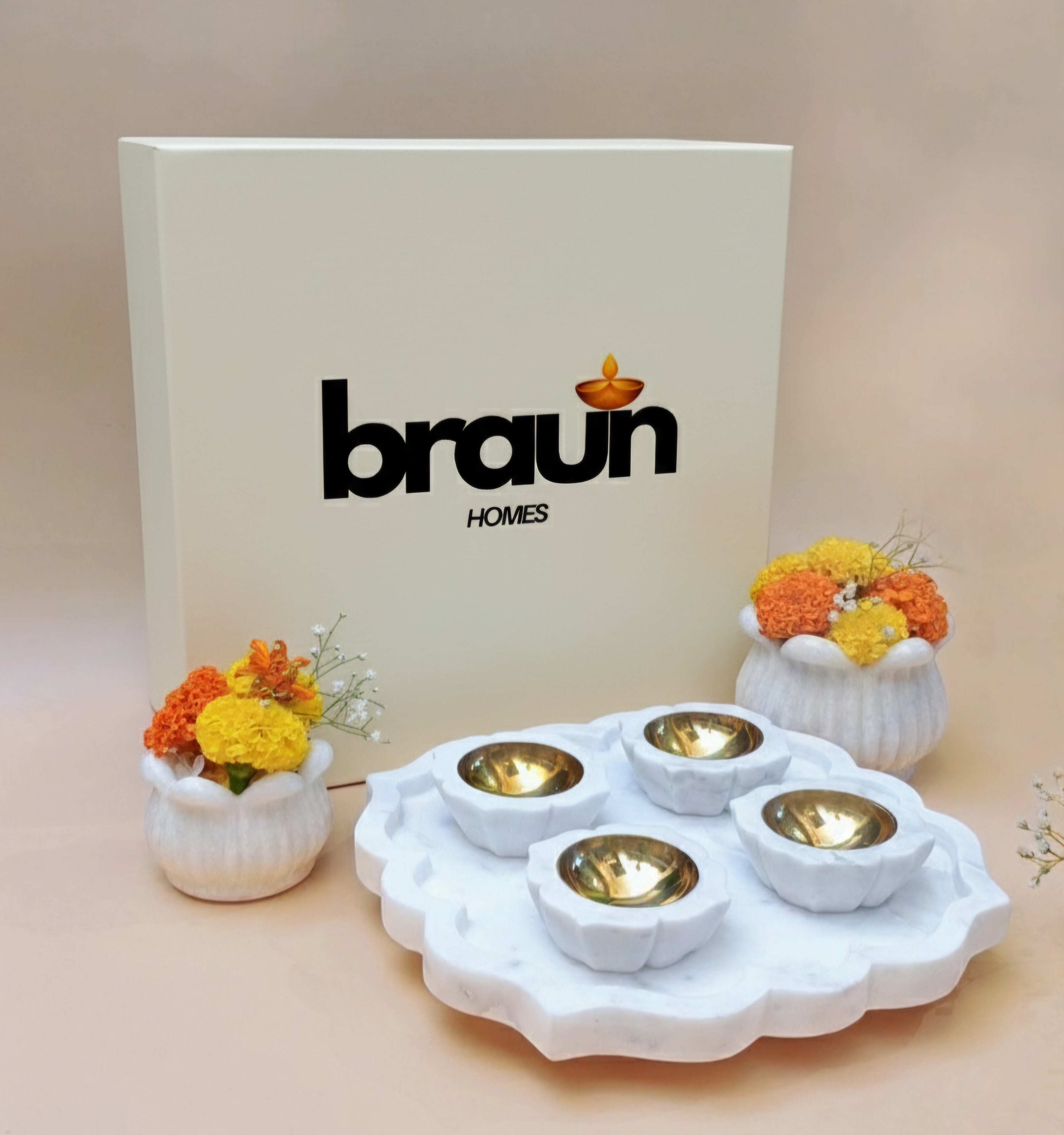 Marble Diya - Primrose