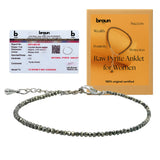 pyrite stone anklet for women certified original, raw money magnet bracelet, stylish gift anklets of pyrite crystals for Women