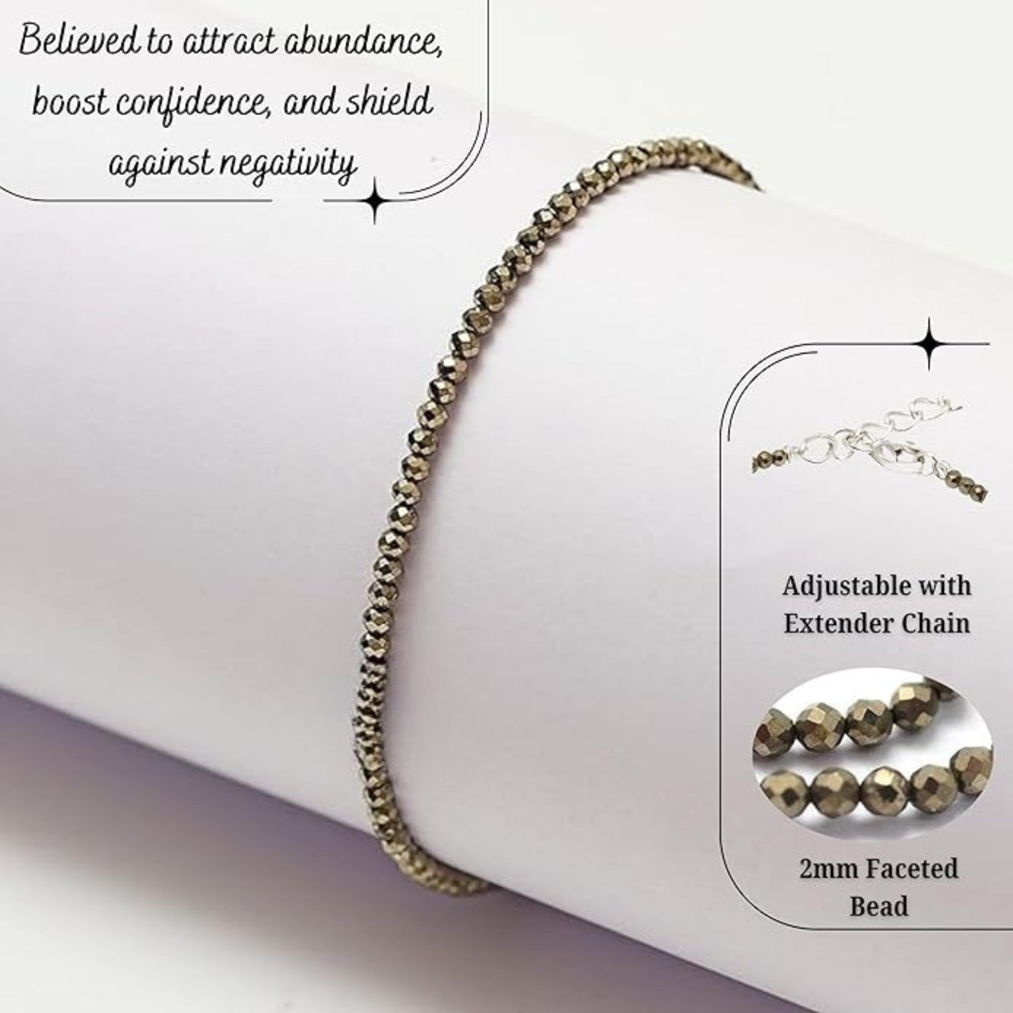 pyrite stone anklet for women certified original, raw money magnet bracelet, stylish gift anklets of pyrite crystals for Women