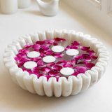 White Ruffle Marble Urli