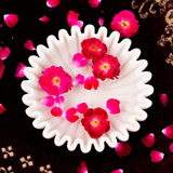 White Ruffle Marble Urli