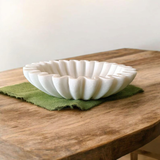 White Ruffle Marble Urli