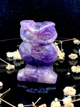 Amethyst Owl Sculpture 