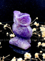 Amethyst Owl Sculpture 