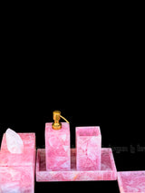 Bathroom set of 5 - Rose Quartz