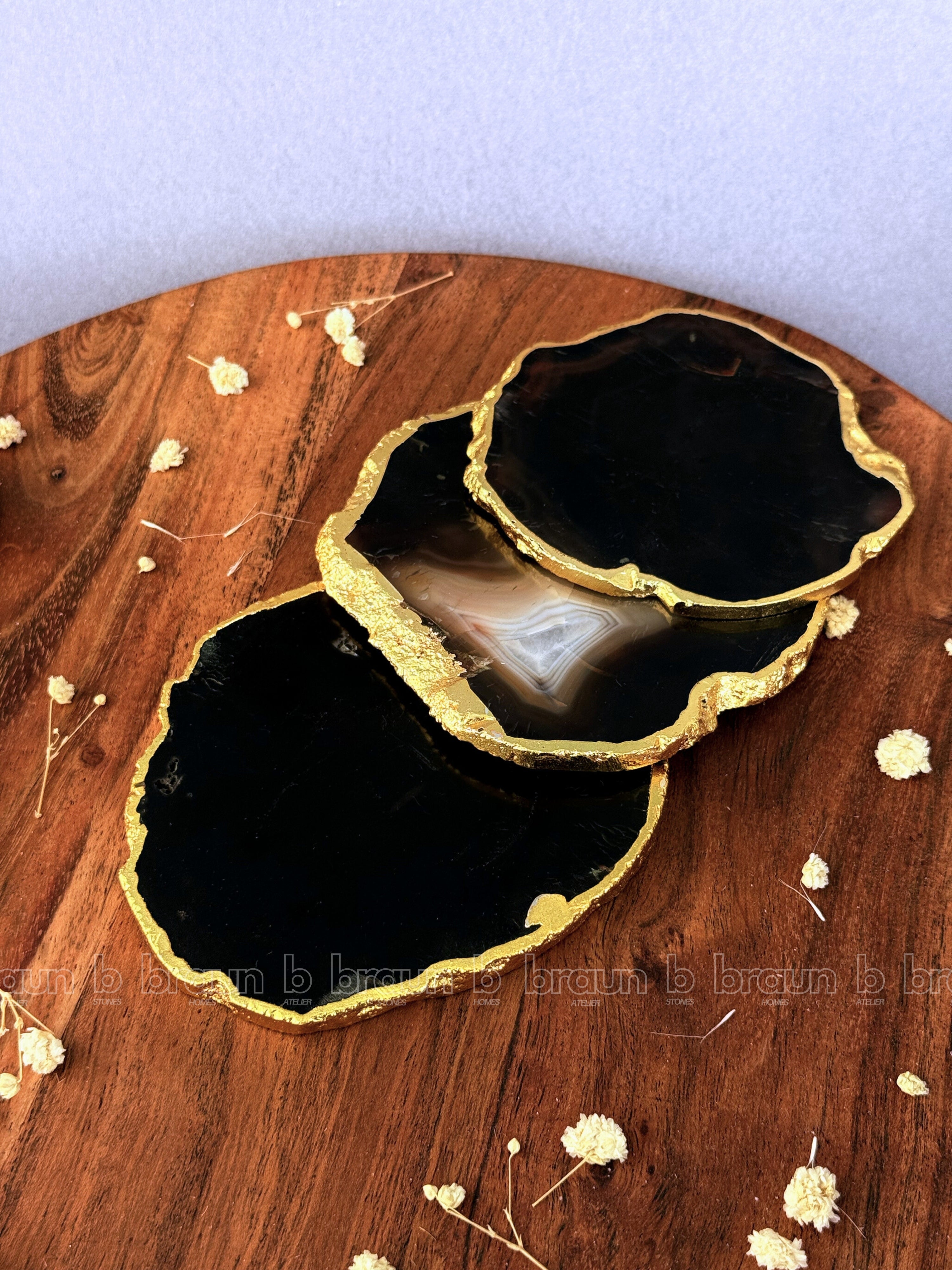Black Agate Coasters