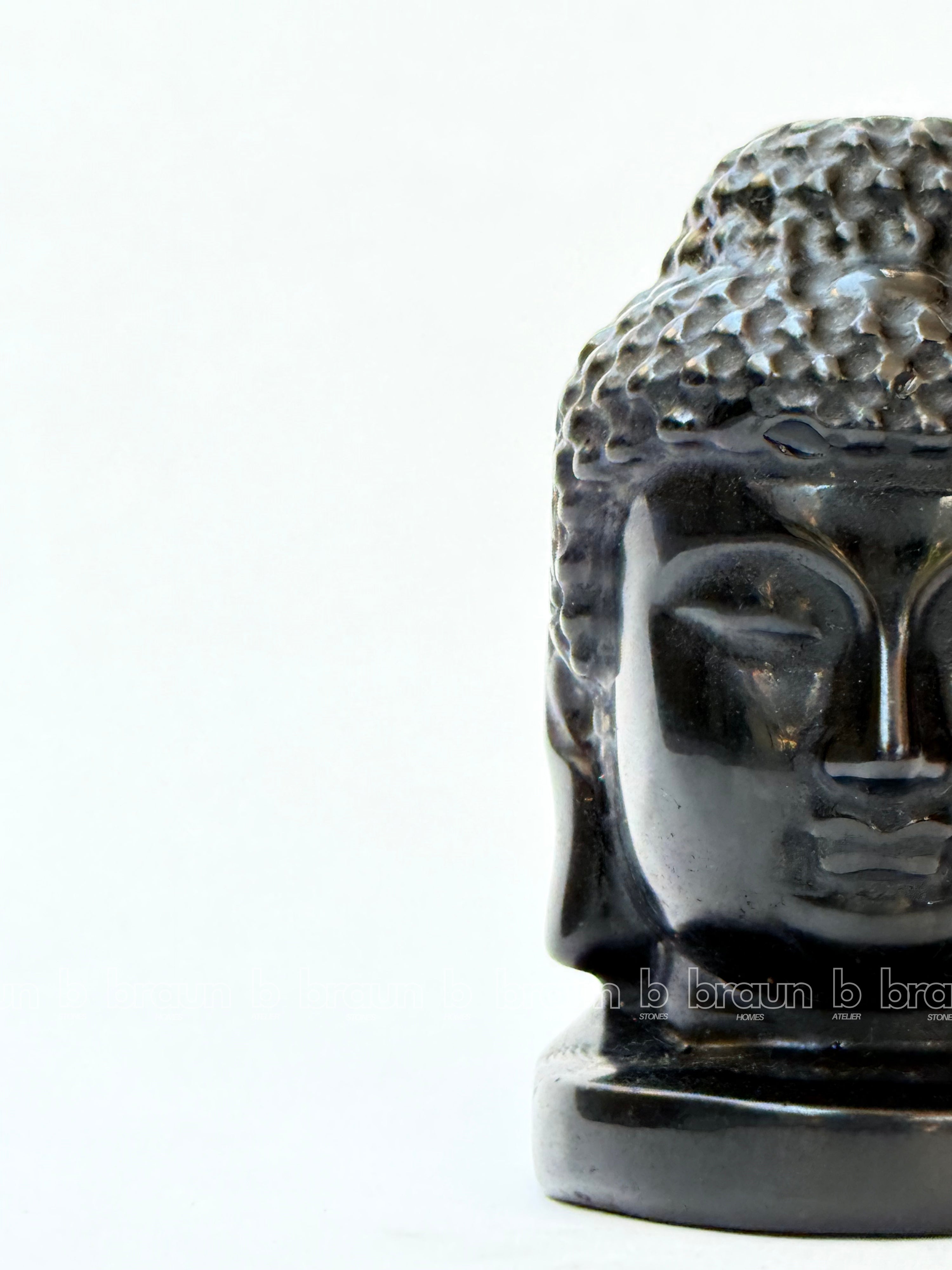Black Obsidian Buddha Face