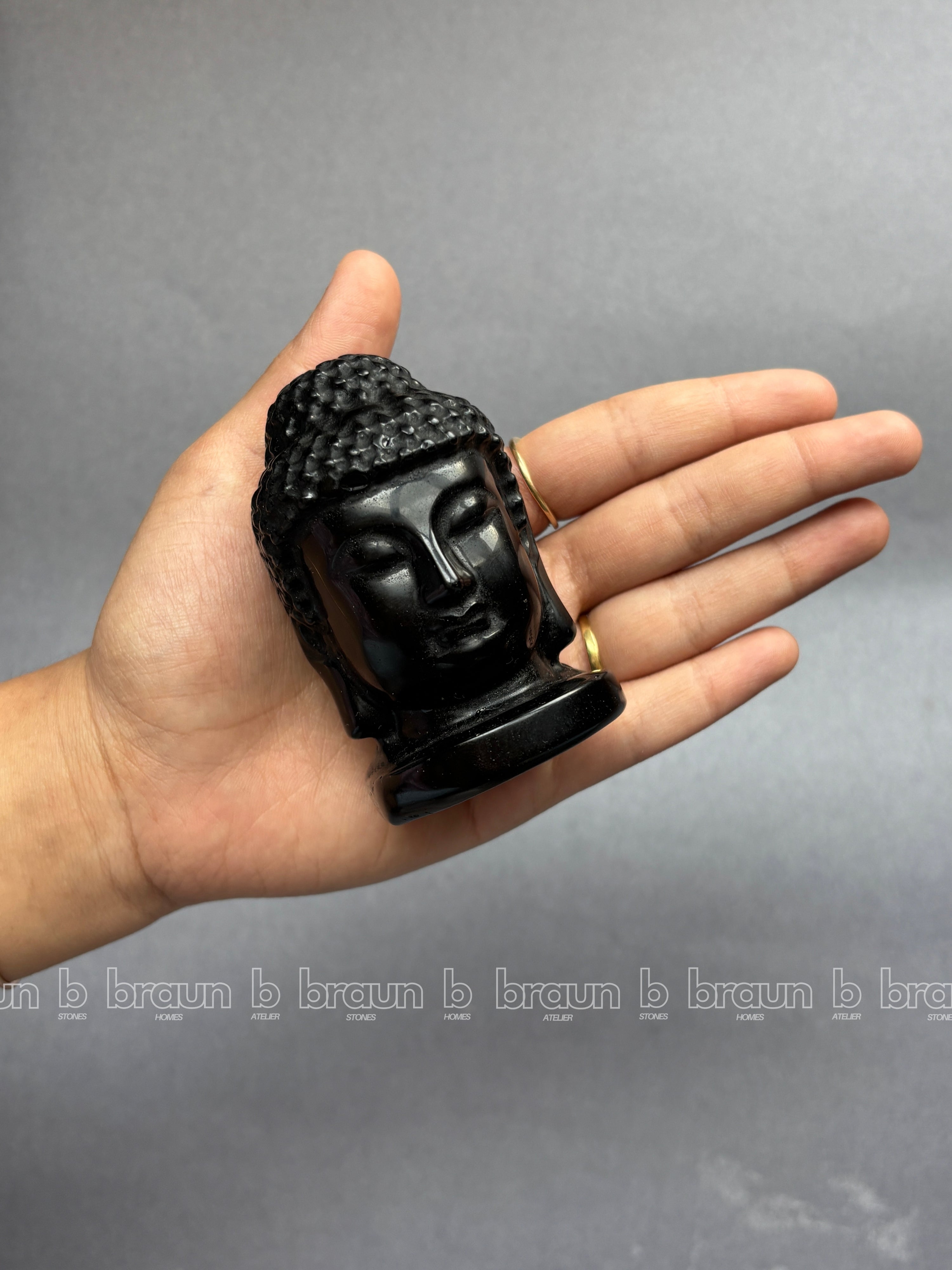 Black Obsidian Buddha Face