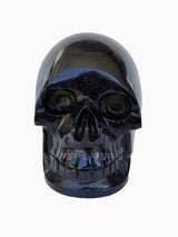 Blue Goldstone Skull Sculpture 