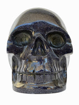 Blue Goldstone Skull Sculpture 