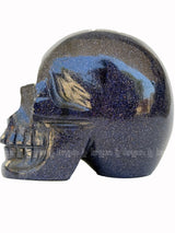 Blue Goldstone Skull Sculpture 
