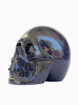 Blue Goldstone Skull Sculpture 