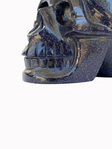 Blue Goldstone Skull Sculpture 
