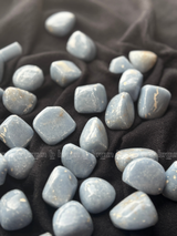 NaturalBlue Lace Agate tumbled crystals by Braun Homes √ê polished healing stones for meditation, Reiki, chakra balancing, anxiety relief, and spiritual energy protection in deep purple hues
