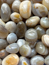 NaturalBotswana Agate tumbled crystals by Braun Homes √ê polished healing stones for meditation, Reiki, chakra balancing, anxiety relief, and spiritual energy protection in deep purple hues