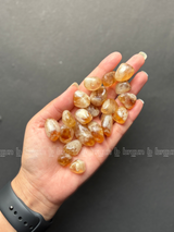 NaturalCitrine tumbled crystals by Braun Homes √ê polished healing stones for meditation, Reiki, chakra balancing, anxiety relief, and spiritual energy protection in deep purple hues