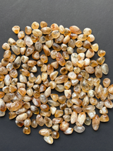 NaturalCitrine tumbled crystals by Braun Homes √ê polished healing stones for meditation, Reiki, chakra balancing, anxiety relief, and spiritual energy protection in deep purple hues