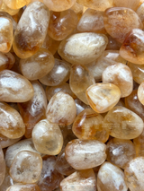 NaturalCitrine tumbled crystals by Braun Homes √ê polished healing stones for meditation, Reiki, chakra balancing, anxiety relief, and spiritual energy protection in deep purple hues