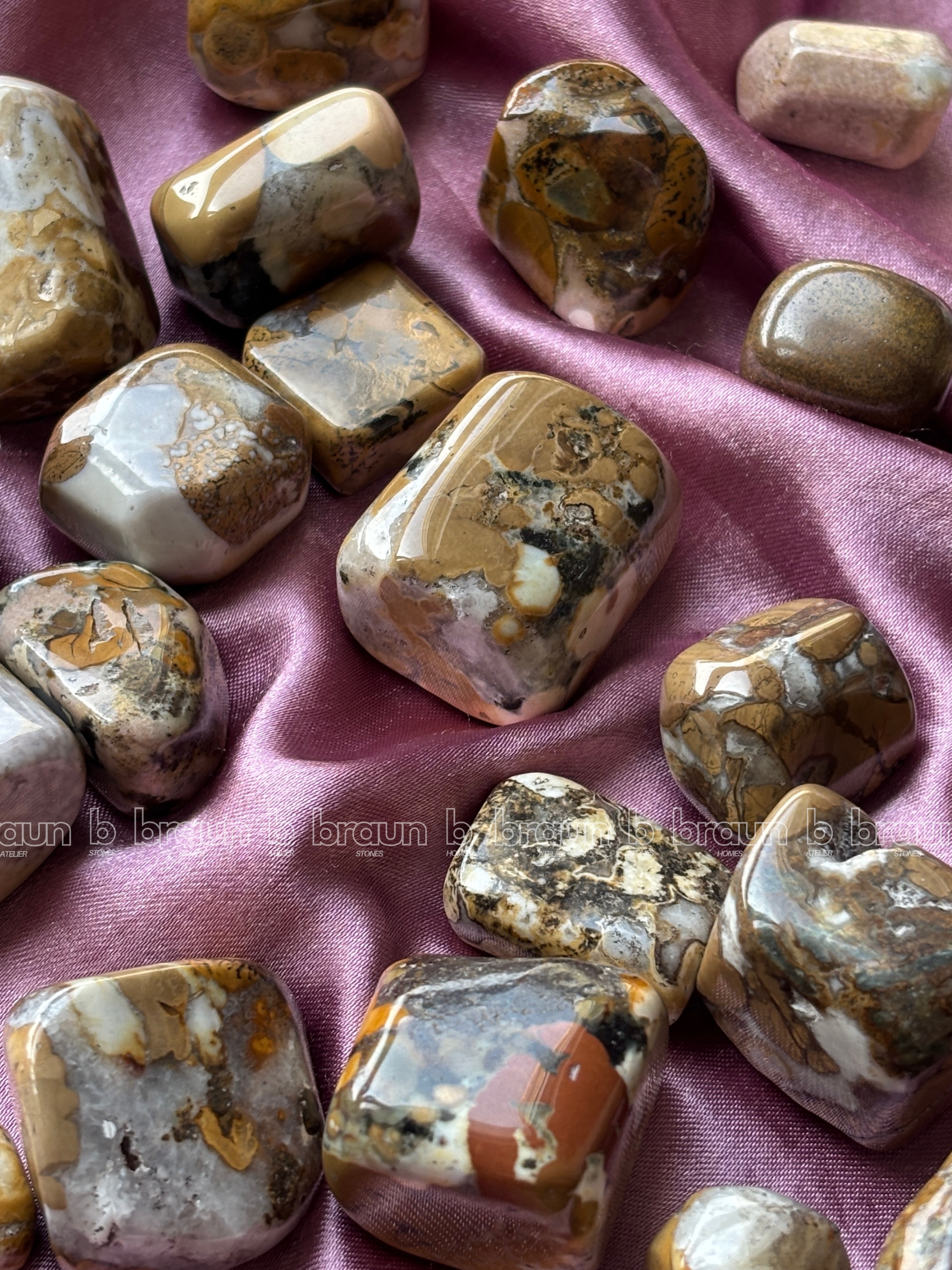 NaturalCobra Jasper tumbled crystals by Braun Homes √ê polished healing stones for meditation, Reiki, chakra balancing, anxiety relief, and spiritual energy protection in deep purple hues