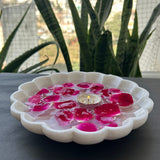 Daisy Burst Marble Urli - 8 inch