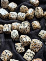NaturalDalmation Jasper tumbled crystals by Braun Homes √ê polished healing stones for meditation, Reiki, chakra balancing, anxiety relief, and spiritual energy protection in deep purple hues