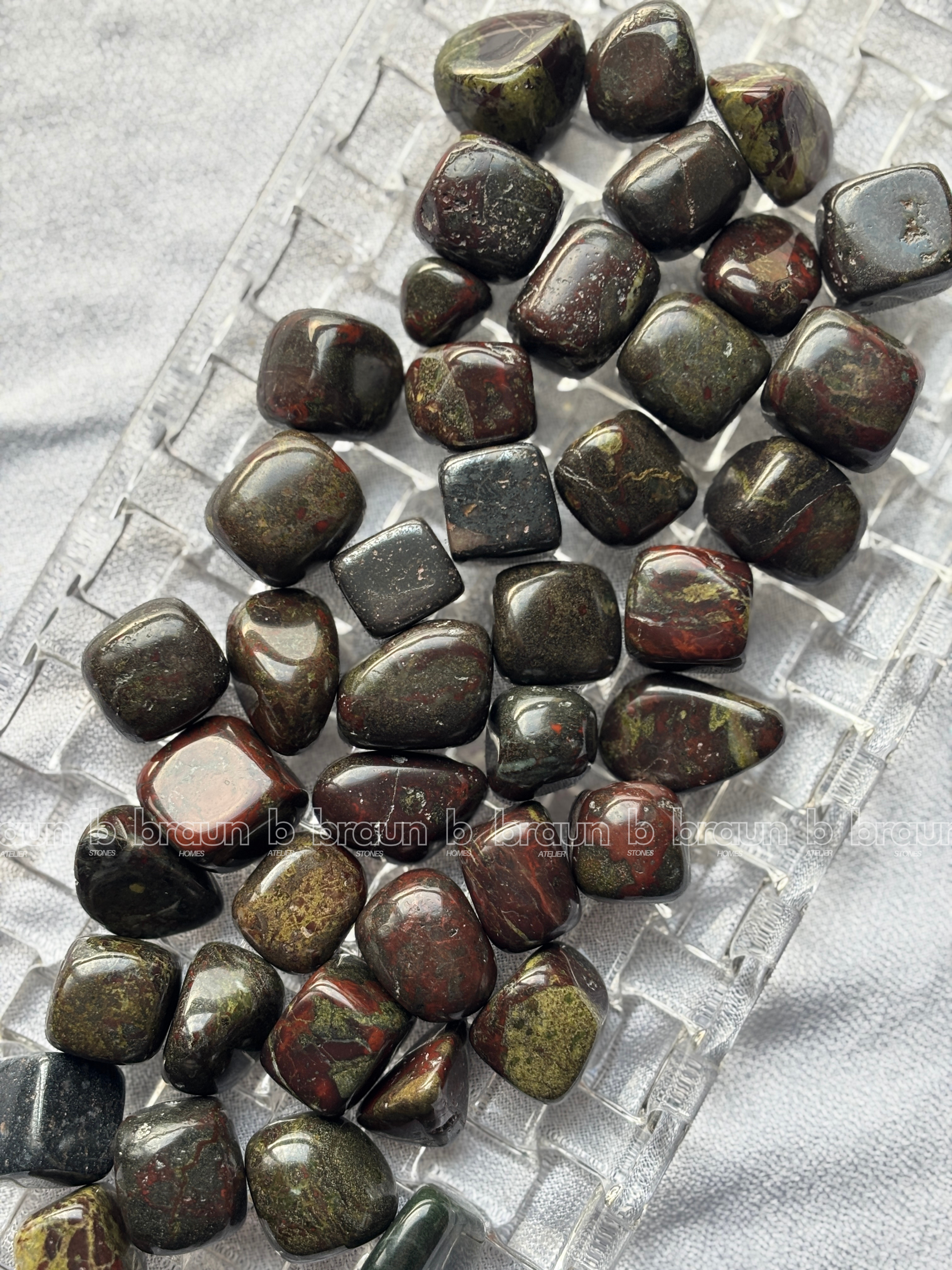 NaturalDragon Blood tumbled crystals by Braun Homes √ê polished healing stones for meditation, Reiki, chakra balancing, anxiety relief, and spiritual energy protection in deep purple hues