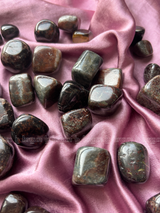 NaturalGarnet tumbled crystals by Braun Homes √ê polished healing stones for meditation, Reiki, chakra balancing, anxiety relief, and spiritual energy protection in deep purple hues