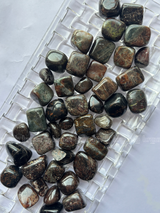 NaturalGarnet tumbled crystals by Braun Homes √ê polished healing stones for meditation, Reiki, chakra balancing, anxiety relief, and spiritual energy protection in deep purple hues