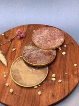 Golden Agate Round Coasters