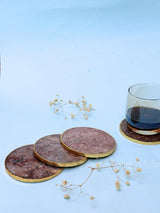 Golden Agate Round Coasters