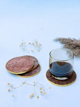 Golden Agate Round Coasters