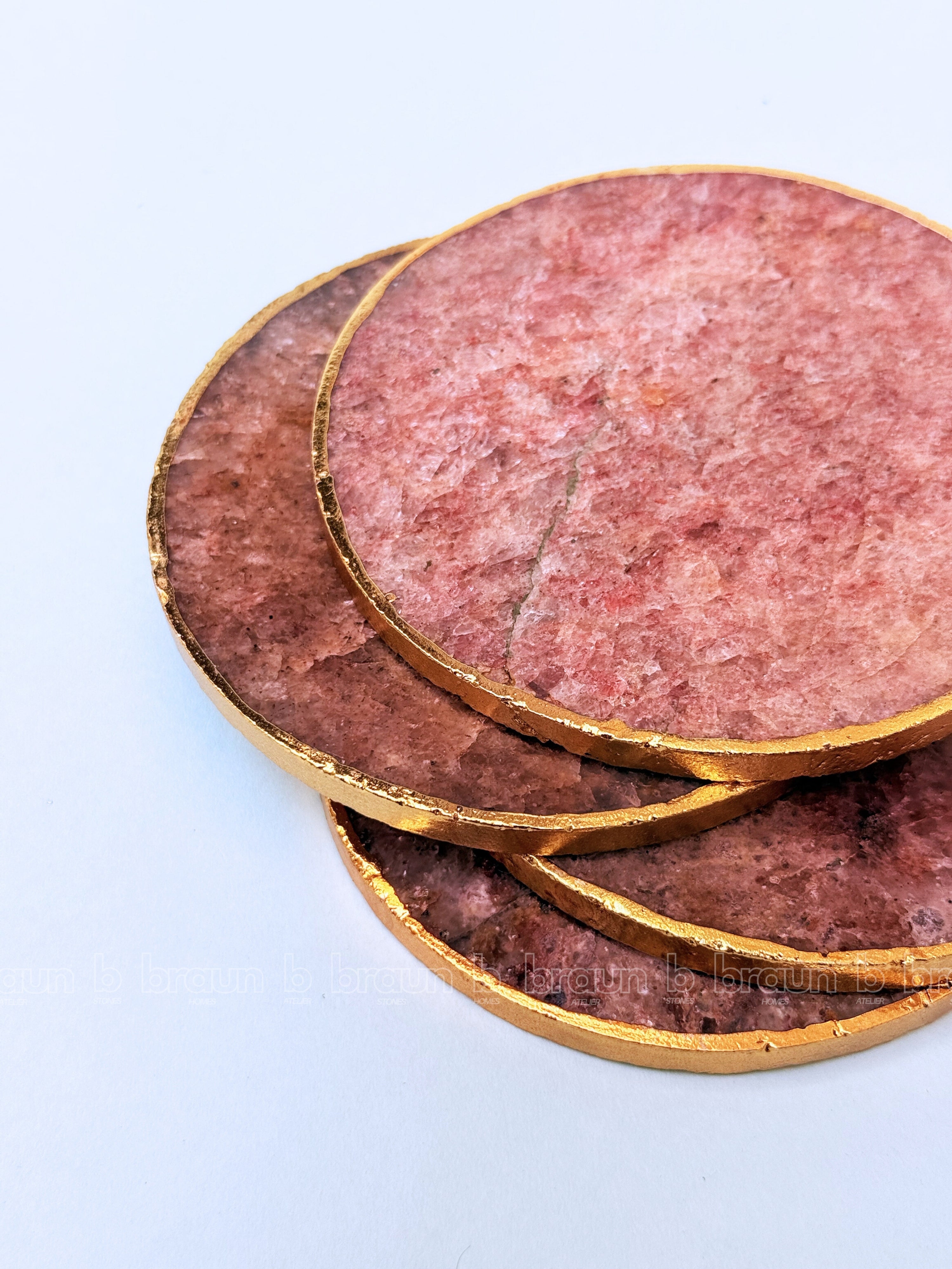 Golden Agate Round Coasters