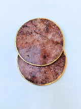 Golden Agate Round Coasters