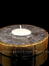 Golden Outline Smoky Quartz Tealight