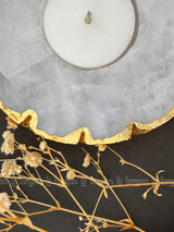 Golden Outline White Quartz Tealight