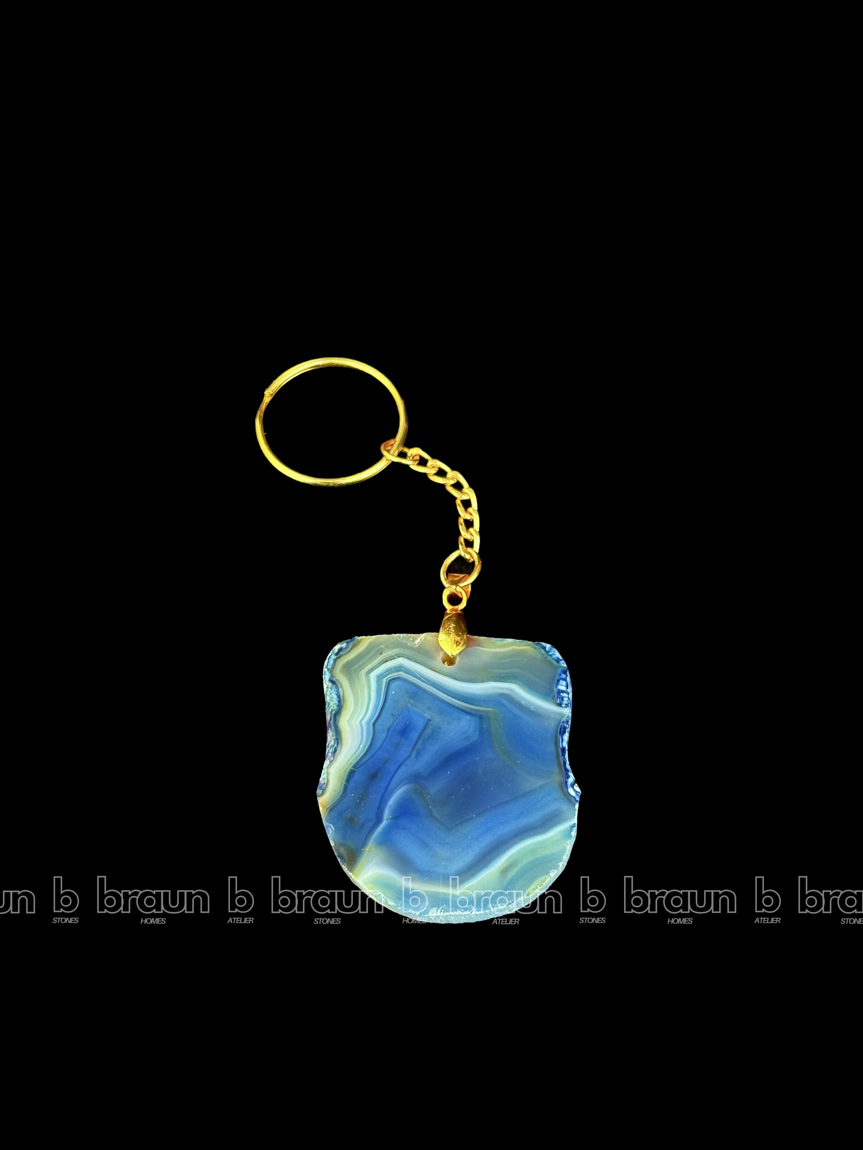 Golden Shapeless Agate Keychains