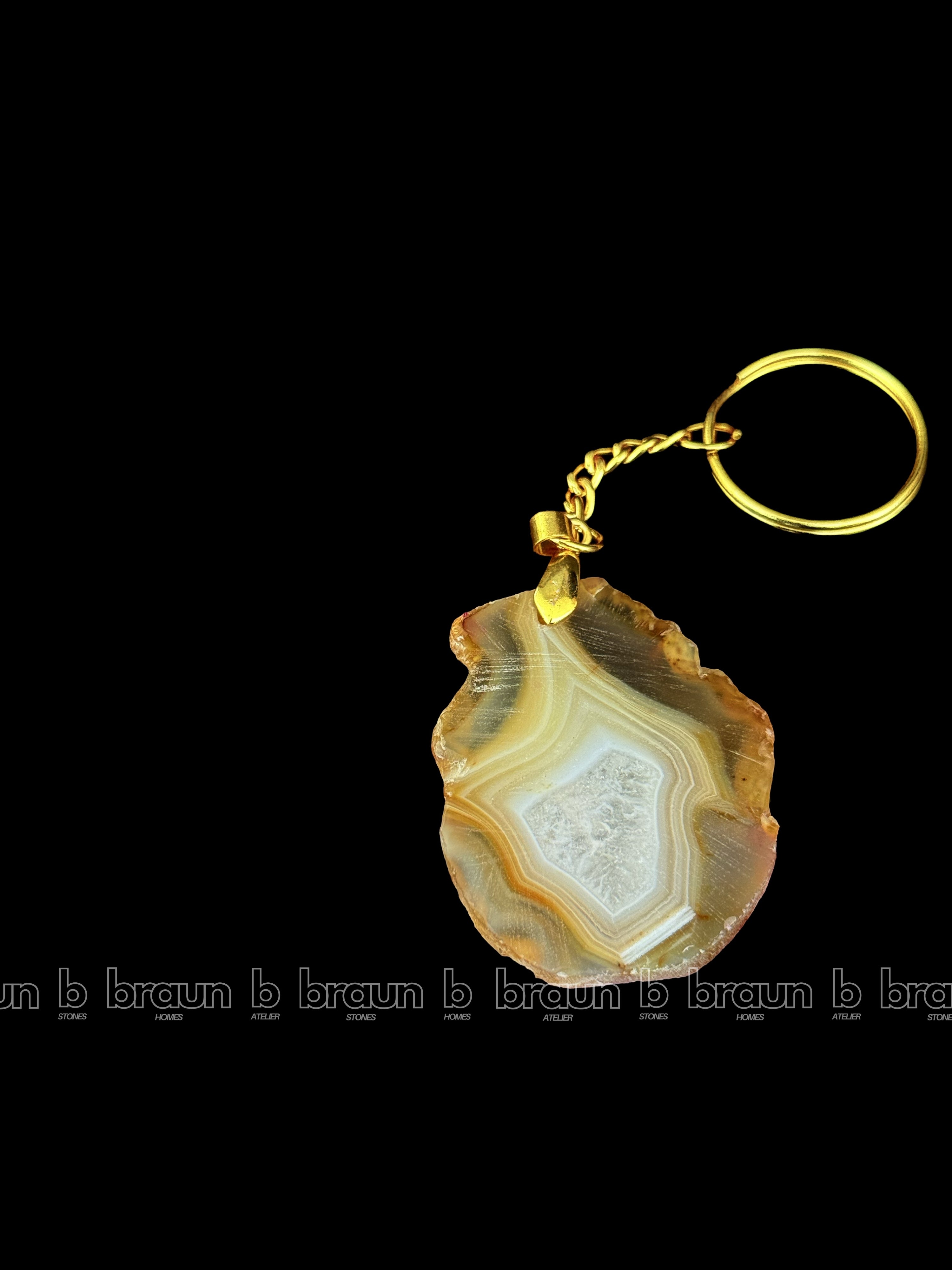 Golden Shapeless Agate Keychains thumbnail 3