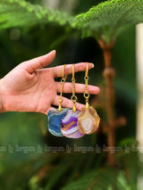 Golden Shapeless Agate Keychains
