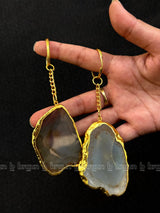 Golden Shapeless Agate Keychains
