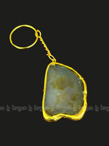 Golden Shapeless Agate Keychains
