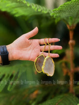 Golden Shapeless Agate Keychains