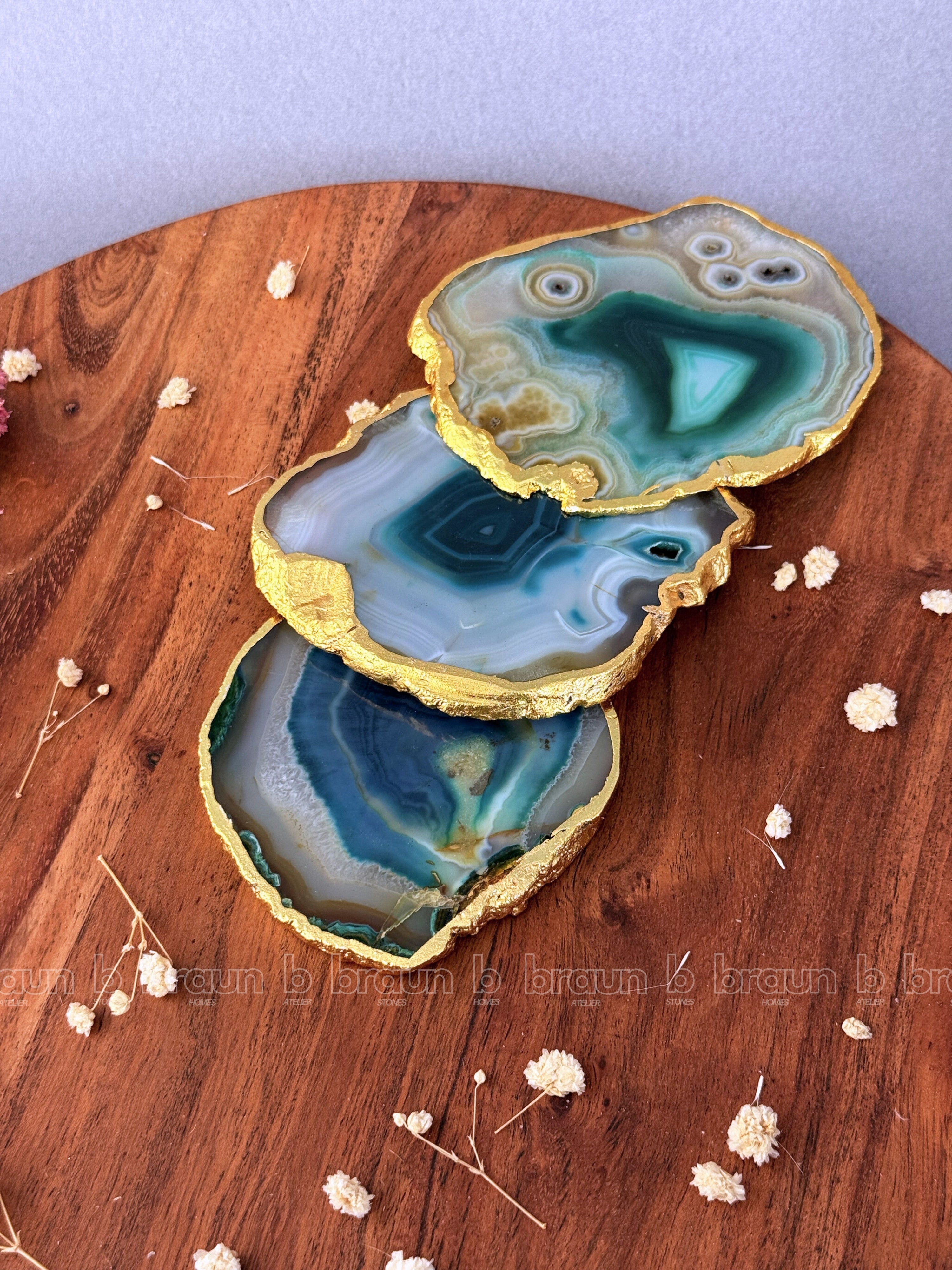 Green Agate Coasters