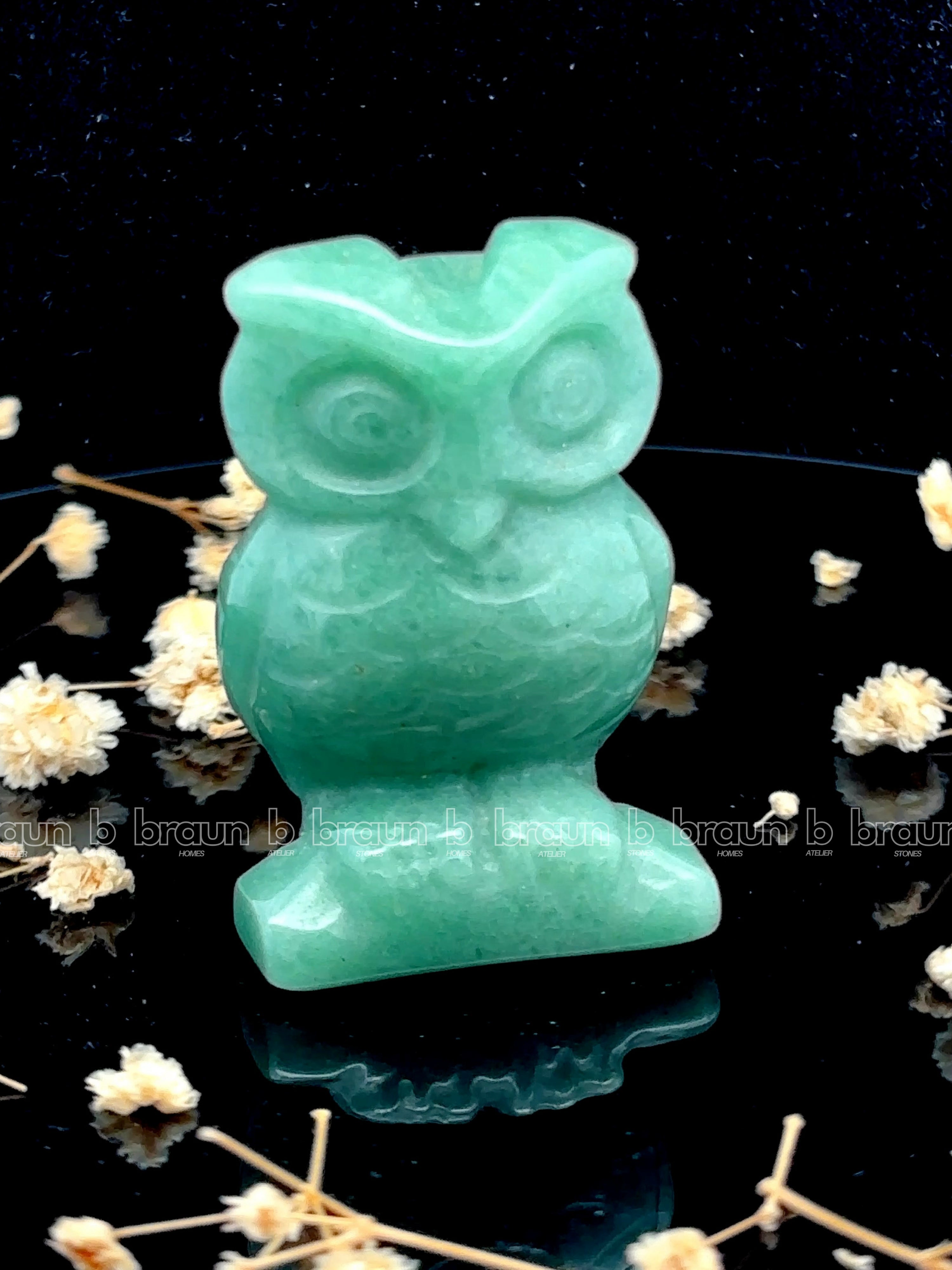 Green Aventurine Owl Sculpture 
