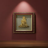 Pyrite Stone Vastu Frame | Hanuman Ji (Bajrang Bali / Sankat Mochan) | Wall Decor for Strength & Protection