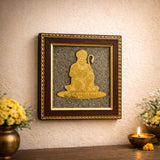 Pyrite Stone Vastu Frame | Hanuman Ji (Bajrang Bali / Sankat Mochan) | Wall Decor for Strength & Protection