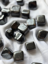 NaturalHematite tumbled crystals by Braun Homes √ê polished healing stones for meditation, Reiki, chakra balancing, anxiety relief, and spiritual energy protection in deep purple hues
