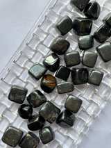 NaturalHematite tumbled crystals by Braun Homes √ê polished healing stones for meditation, Reiki, chakra balancing, anxiety relief, and spiritual energy protection in deep purple hues