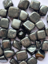NaturalHematite tumbled crystals by Braun Homes √ê polished healing stones for meditation, Reiki, chakra balancing, anxiety relief, and spiritual energy protection in deep purple hues