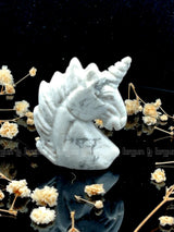 Howlite Unicorn Sculpture