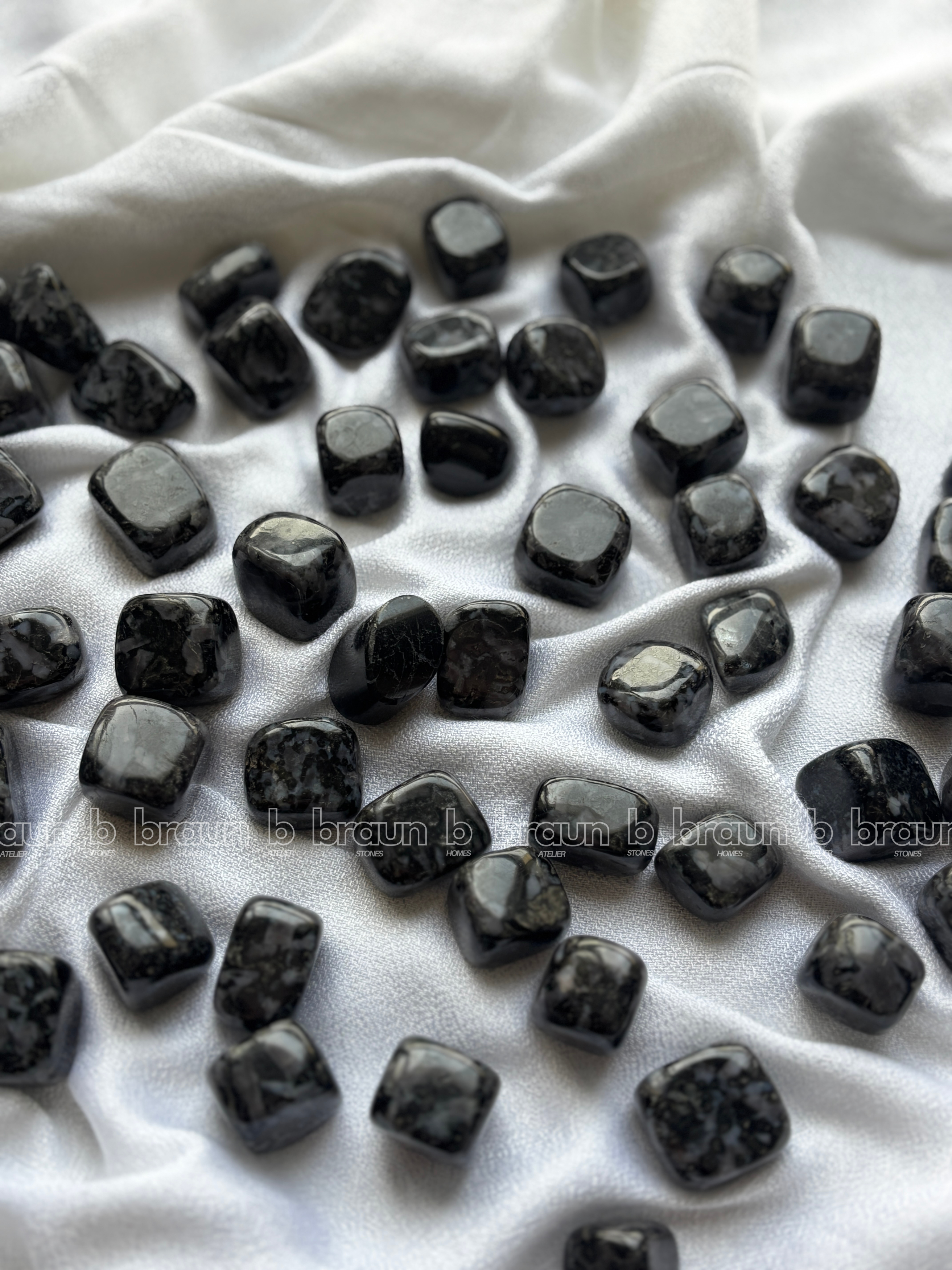 NaturalIndigo Gabroo tumbled crystals by Braun Homes √ê polished healing stones for meditation, Reiki, chakra balancing, anxiety relief, and spiritual energy protection in deep purple hues